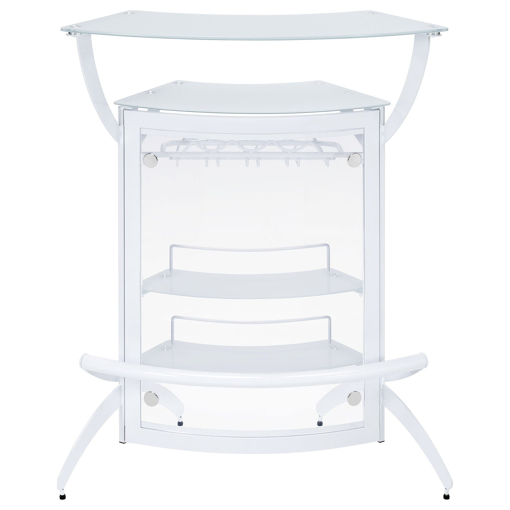 Dallas 2 - shelf Home Bar White and Frosted Glass | Coaster - 182136 - Home Elegance USA - 4