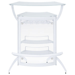 Dallas 2 - shelf Home Bar White and Frosted Glass | Coaster - 182136 - Home Elegance USA - 4