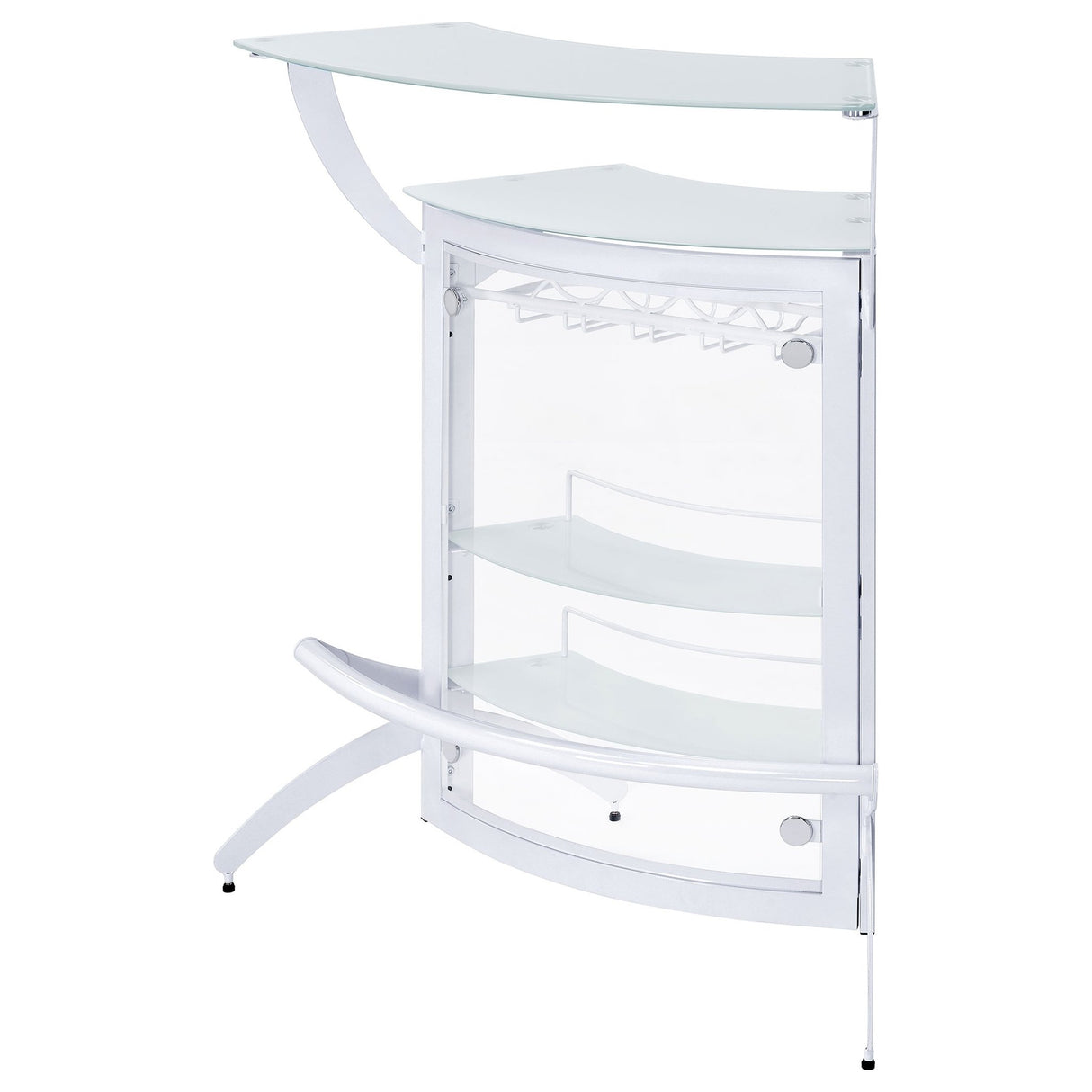 Dallas 2 - shelf Home Bar White and Frosted Glass | Coaster - 182136 - Home Elegance USA - 5