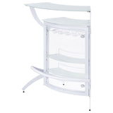 Dallas 2 - shelf Home Bar White and Frosted Glass | Coaster - 182136 - Home Elegance USA - 5