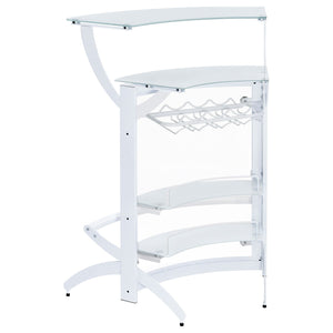 Dallas 2 - shelf Home Bar White and Frosted Glass | Coaster - 182136 - Home Elegance USA - 7