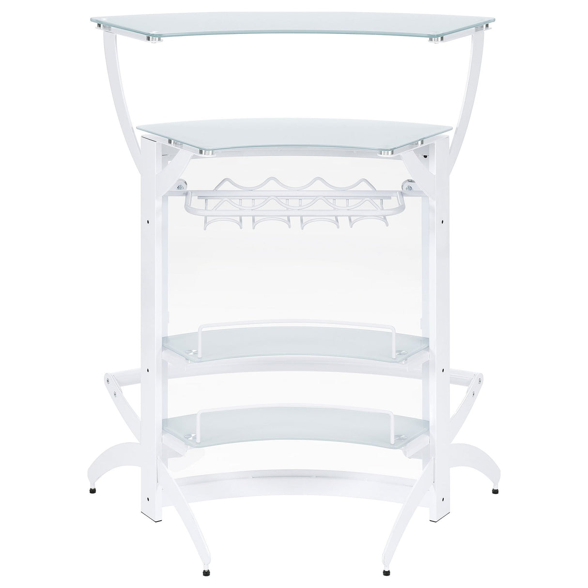 Dallas 2 - shelf Home Bar White and Frosted Glass | Coaster - 182136 - Home Elegance USA - 8