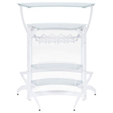 Dallas 2 - shelf Home Bar White and Frosted Glass | Coaster - 182136 - Home Elegance USA - 8