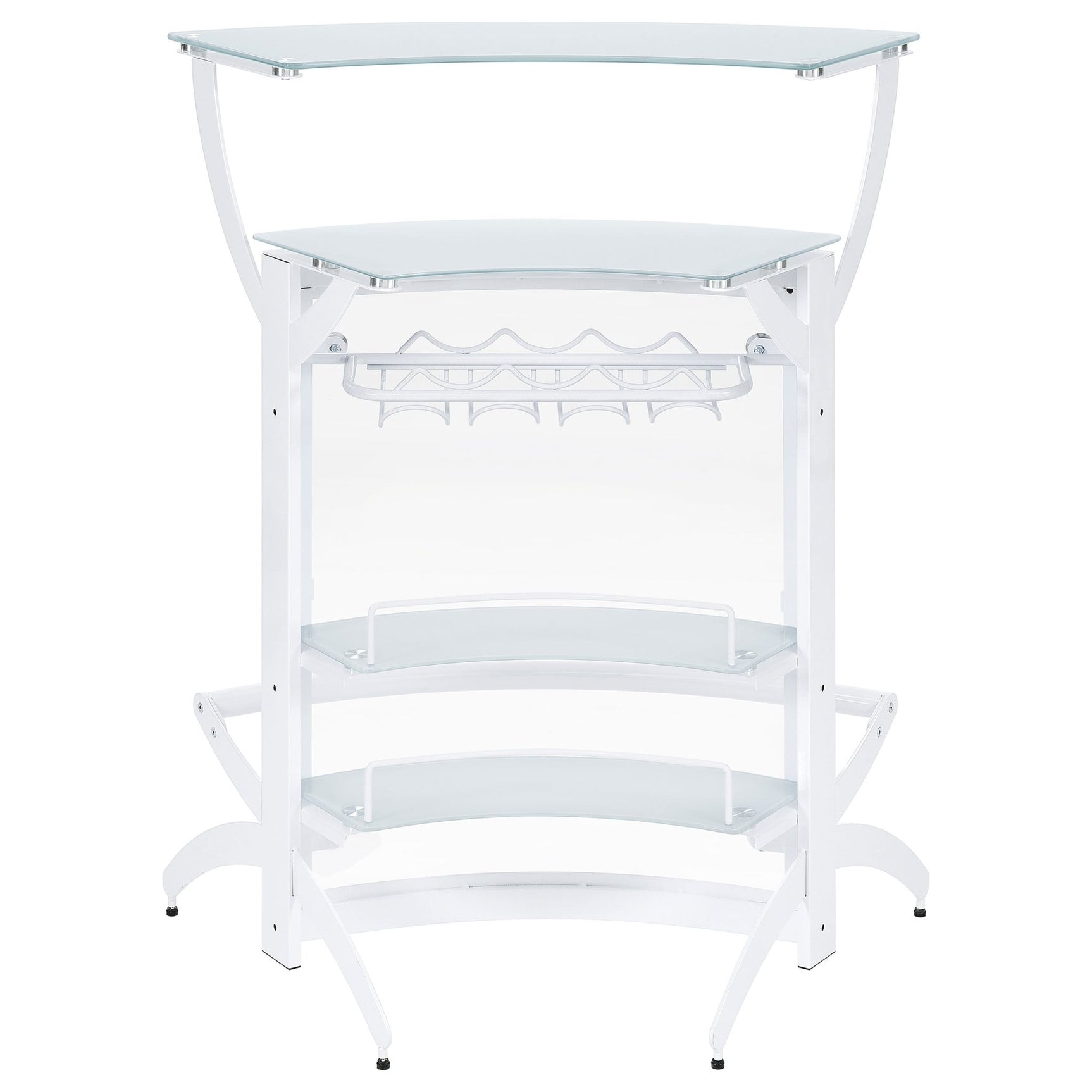 Dallas 2 - shelf Home Bar White and Frosted Glass | Coaster - 182136 - Home Elegance USA - 8