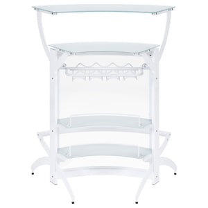 Dallas 2 - shelf Home Bar White and Frosted Glass | Coaster - 182136 - Home Elegance USA - 8