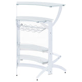 Dallas 2 - shelf Home Bar White and Frosted Glass | Coaster - 182136 - Home Elegance USA - 9