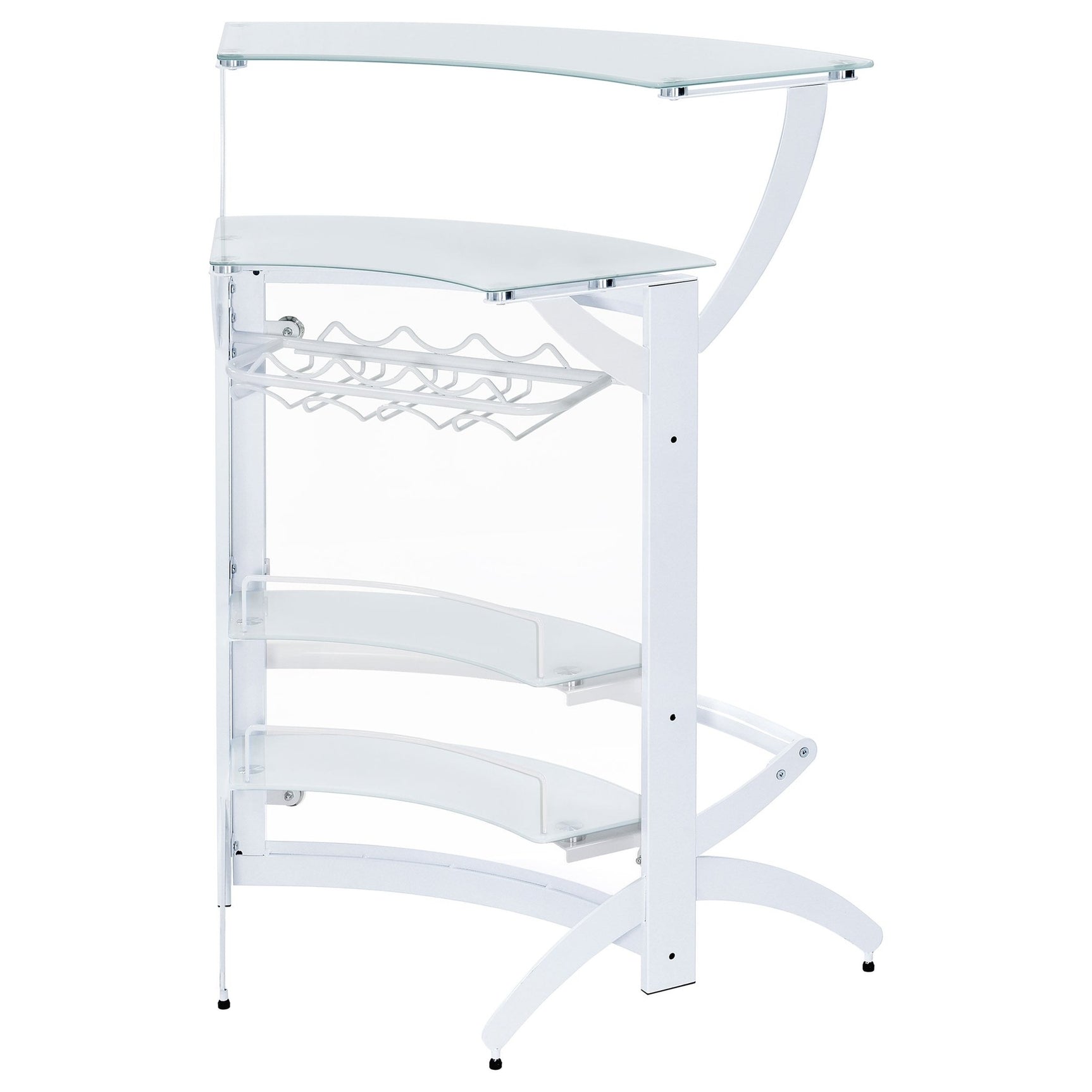 Dallas 2 - shelf Home Bar White and Frosted Glass | Coaster - 182136 - Home Elegance USA - 9