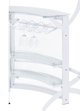 Home Bar - Dallas 2-shelf Home Bar White and Frosted Glass