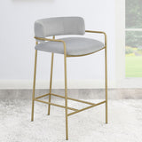 Counter Stool - Comstock Upholstered Low Back Stool Grey and Gold