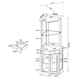 Corner Bar Cabinet - Alviso Corner Bar Cabinet with Stemware Rack Rustic Oak