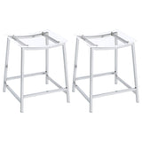 Counter Stool - Jovani Acrylic Backless Counter Height Bar Stools Clear and Chrome (Set of 2)