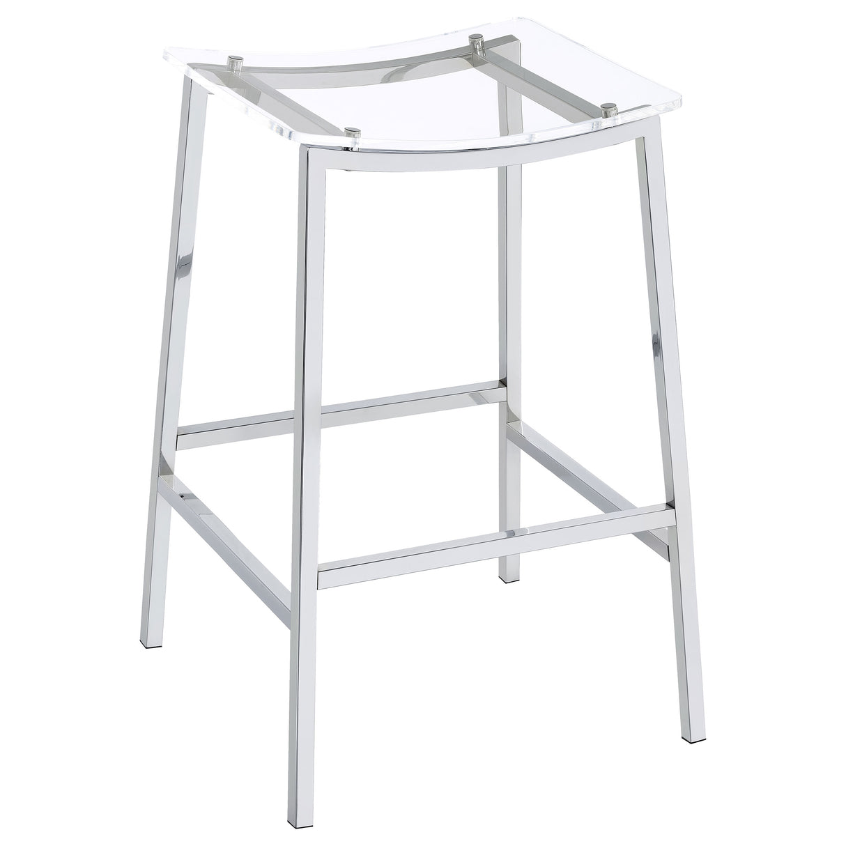 Bar Stool - Jovani Acrylic Backless Bar Stools Clear and Chrome (Set of 2)