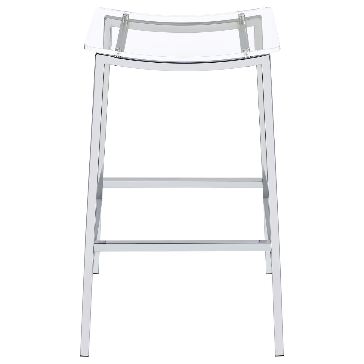 Bar Stool - Jovani Acrylic Backless Bar Stools Clear and Chrome (Set of 2)