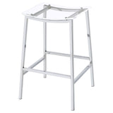 Bar Stool - Jovani Acrylic Backless Bar Stools Clear and Chrome (Set of 2)