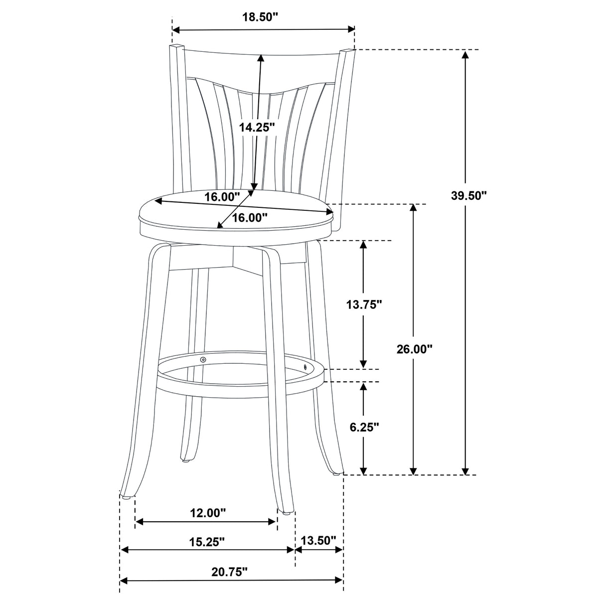 Counter Stool - Lambert Counter Height Swivel Bar Stool with Upholstered Seat Dark Cherry