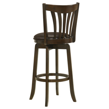 Bar Stool - Lambert Pub Height Swivel Bar Stool with Upholstered Seat Dark Cherry