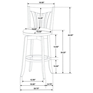 Bar Stool - Lambert Pub Height Swivel Bar Stool with Upholstered Seat Dark Cherry