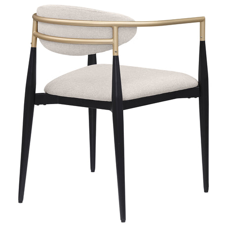 Alexis Fabric Upholstered Dining Arm Chair Beige (Set of 2) - Home Elegance USA