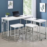 Jackson 4 - piece Multipurpose Counter Height Table Set White and Chrome | Coaster | Home Elegance USA