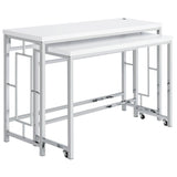 Jackson 4 - piece Multipurpose Counter Height Table Set White and Chrome | Coaster | Home Elegance USA