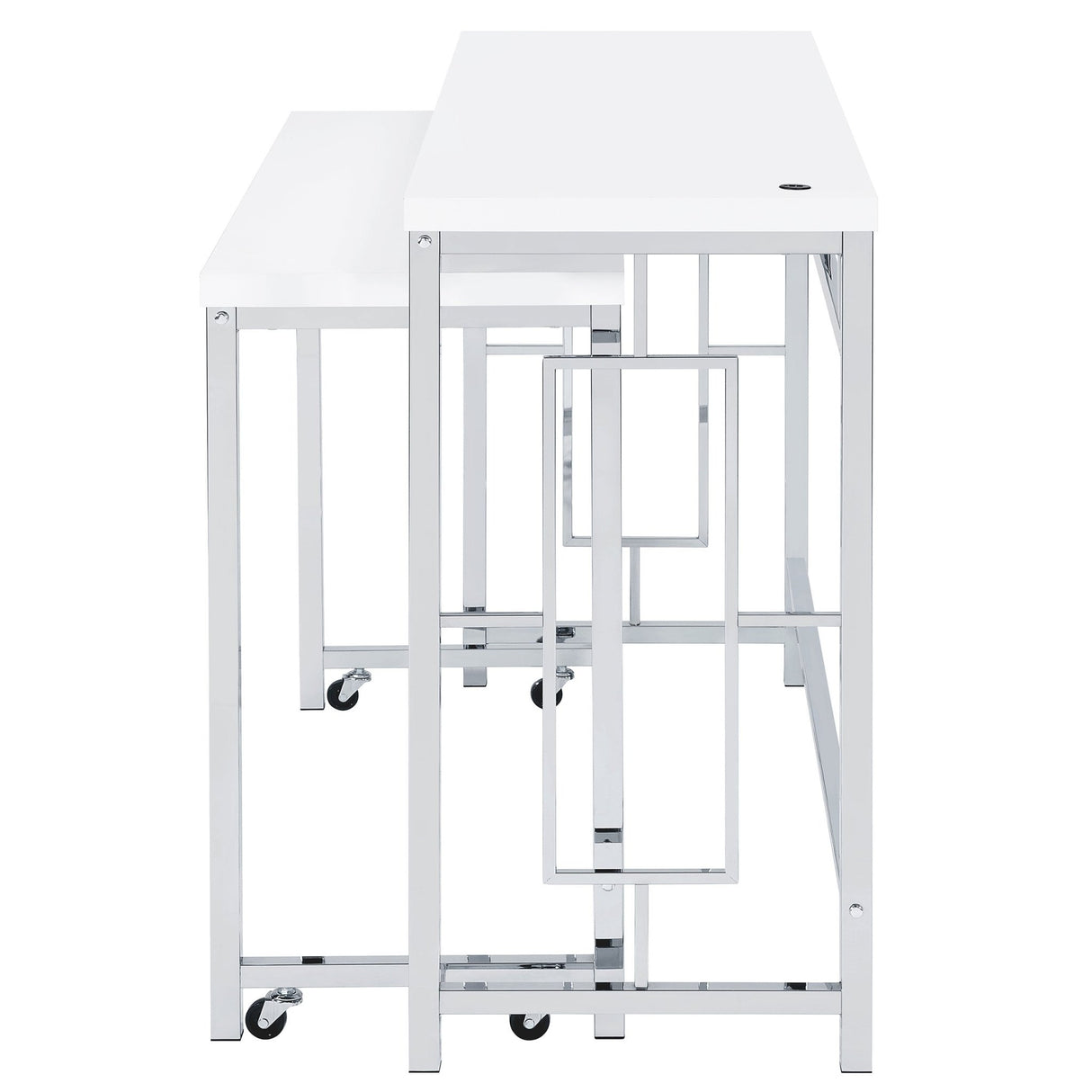 Jackson 4 - piece Multipurpose Counter Height Table Set White and Chrome | Coaster | Home Elegance USA