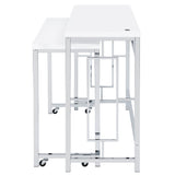 Jackson 4 - piece Multipurpose Counter Height Table Set White and Chrome | Coaster | Home Elegance USA