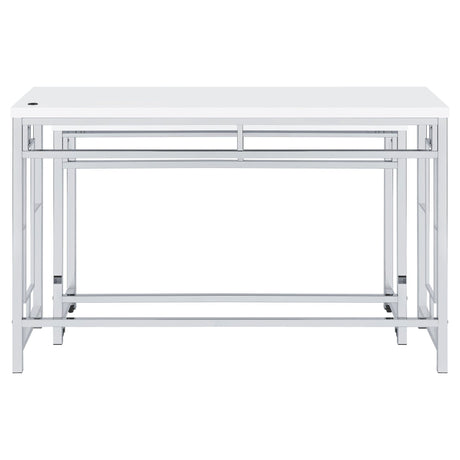 Jackson 4 - piece Multipurpose Counter Height Table Set White and Chrome | Coaster | Home Elegance USA