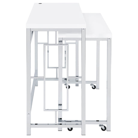 Jackson 4 - piece Multipurpose Counter Height Table Set White and Chrome | Coaster | Home Elegance USA