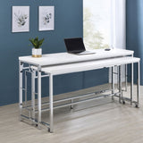 Jackson 5 - piece Multipurpose Counter Height Table Set White and Chrome | Coaster | Home Elegance USA