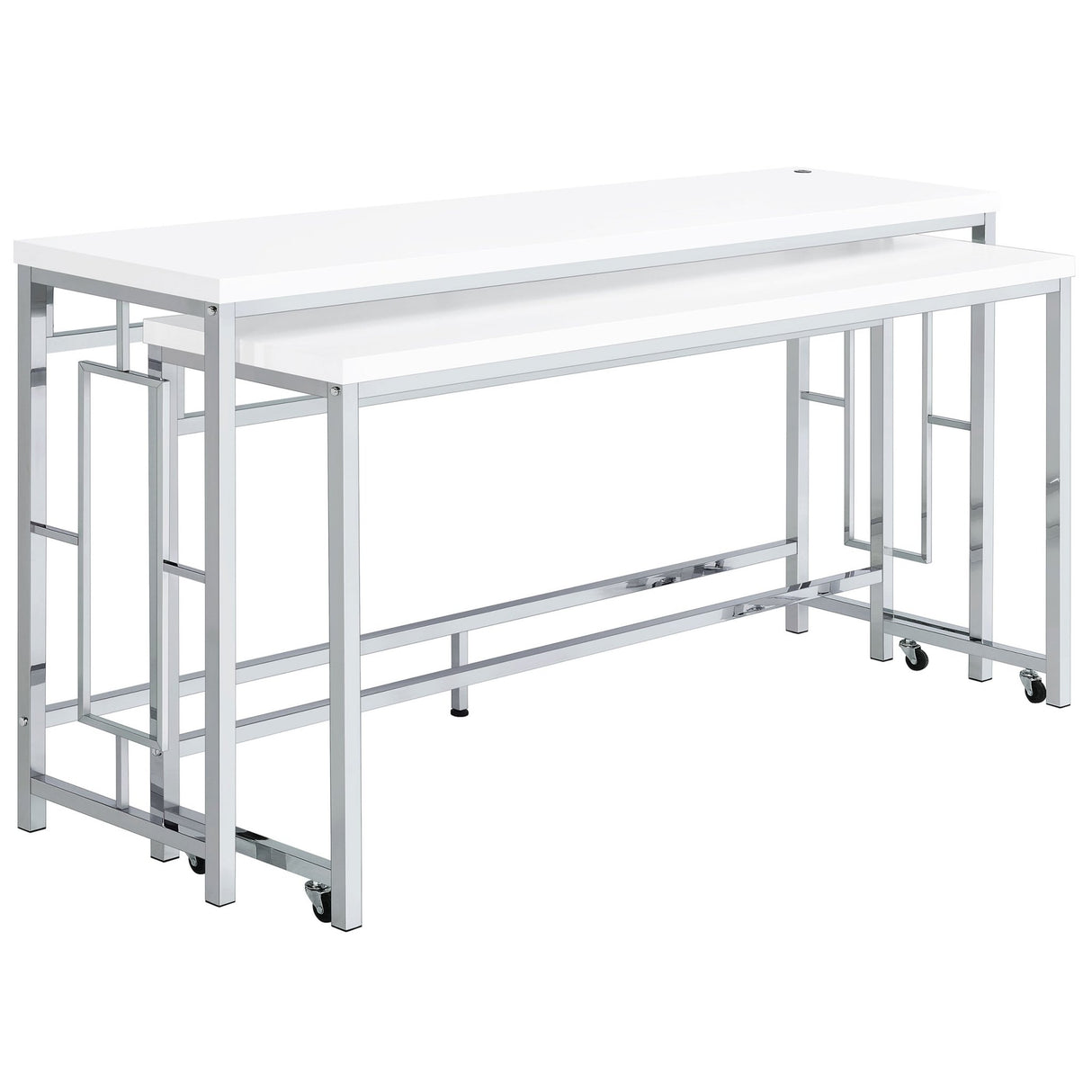 Jackson 5 - piece Multipurpose Counter Height Table Set White and Chrome | Coaster | Home Elegance USA