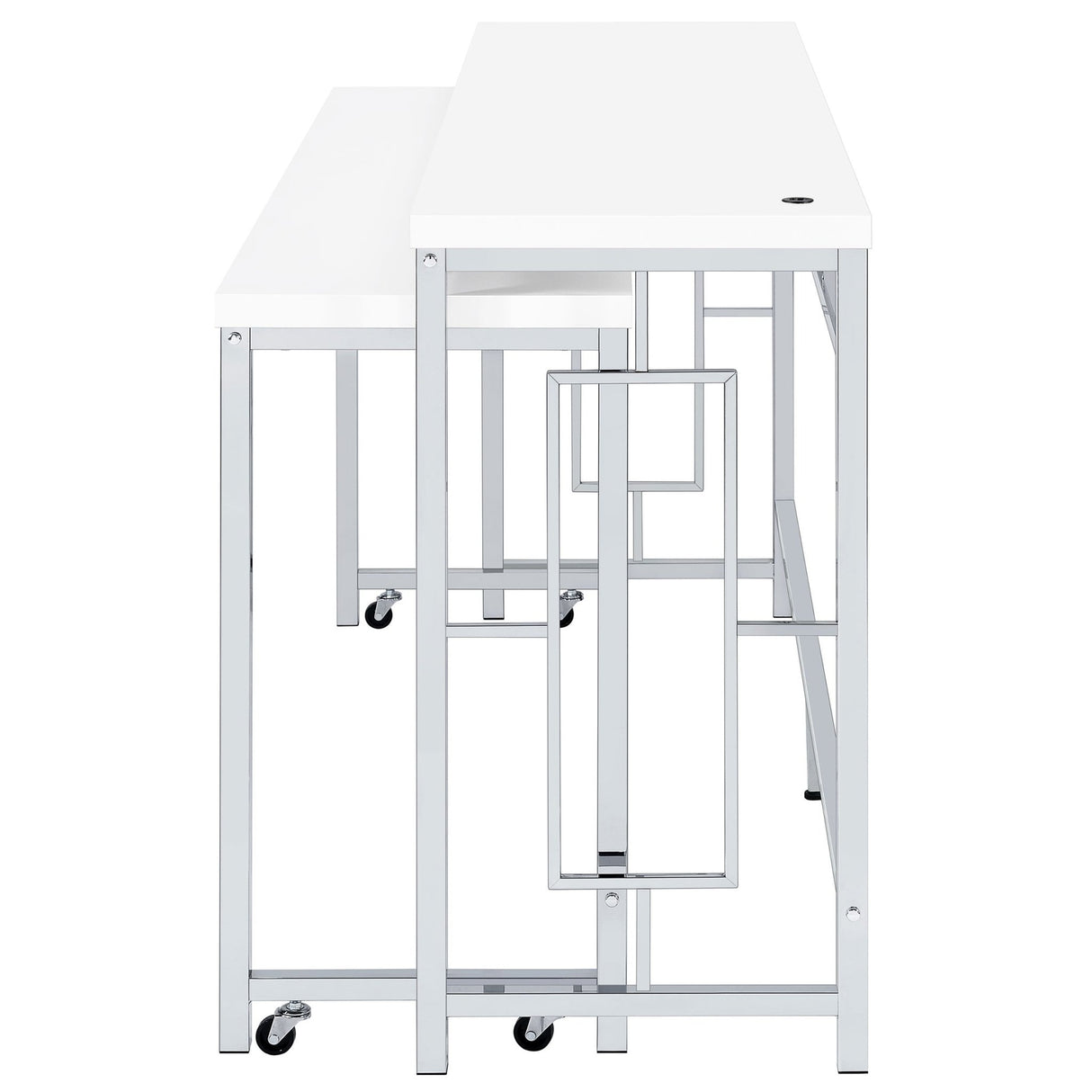 Jackson 5 - piece Multipurpose Counter Height Table Set White and Chrome | Coaster | Home Elegance USA