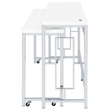 Jackson 5 - piece Multipurpose Counter Height Table Set White and Chrome | Coaster | Home Elegance USA