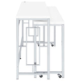 Jackson 5 - piece Multipurpose Counter Height Table Set White and Chrome | Coaster | Home Elegance USA