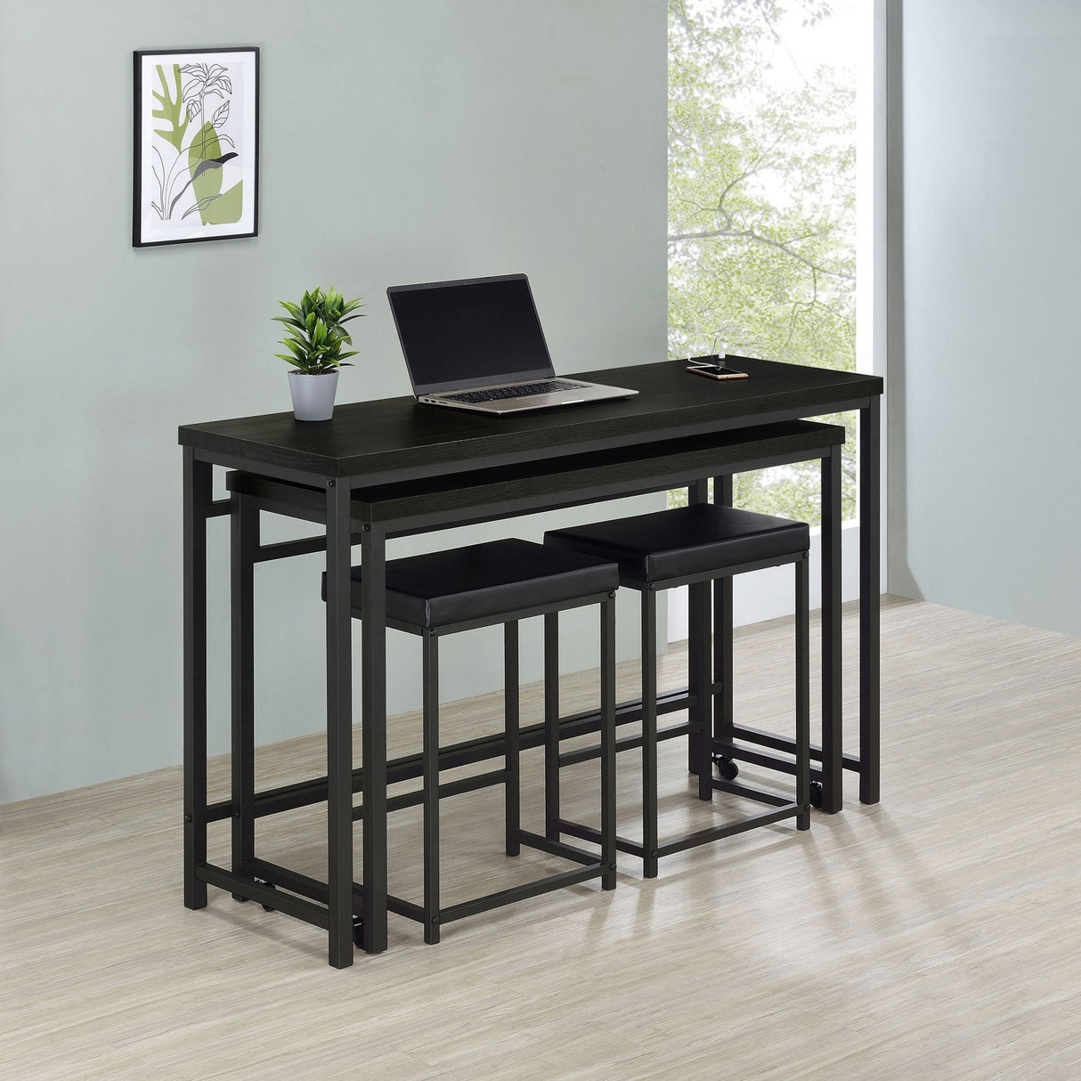 Hawes 4 - piece Multipurpose Counter Height Table Set Black | Coaster | Home Elegance USA