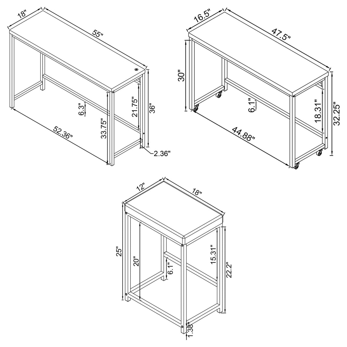 Hawes 4 - piece Multipurpose Counter Height Table Set Black | Coaster | Home Elegance USA