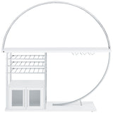 Home Bar - Risley 2-door Circular LED Home Bar with Wine Storage White High Gloss