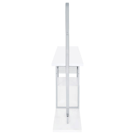 Home Bar - Risley 2-door Circular LED Home Bar with Wine Storage White High Gloss