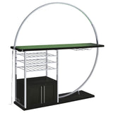 Home Bar - Risley 2-door Circular LED Home Bar with Wine Storage Dark Charcoal