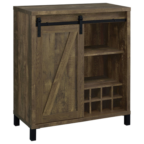 Bar Cabinet - Arlington Bar Cabinet with Sliding Door Rustic Oak
