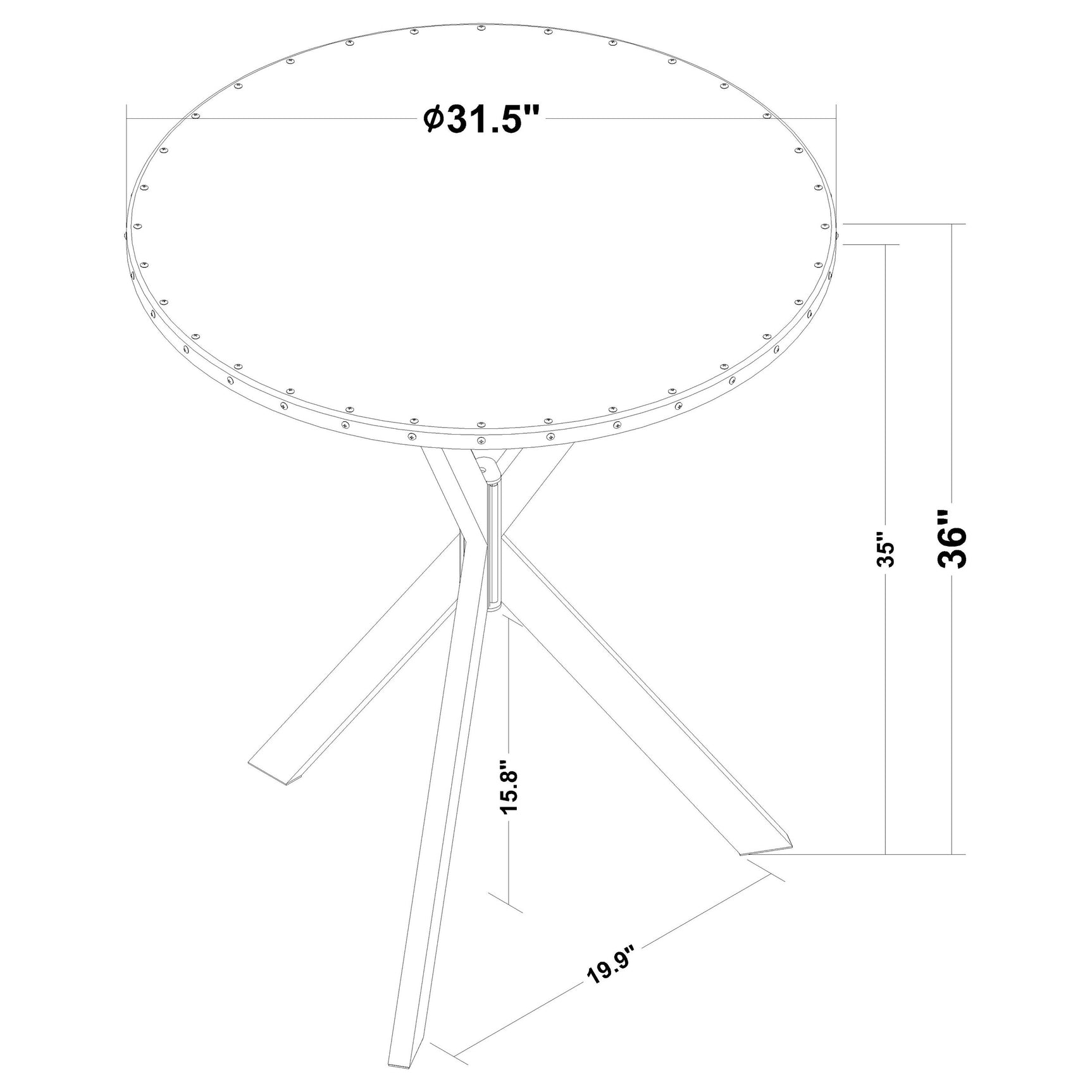 Bar Table - Kenzo Round Metal Top Bar Table Silver and Sandy Black