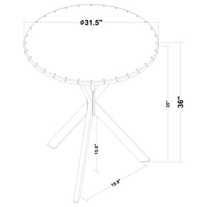 Bar Table - Kenzo Round Metal Top Bar Table Silver and Sandy Black