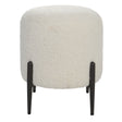 Arles Shearling Ottoman - White / Black by Uttermost - View 1