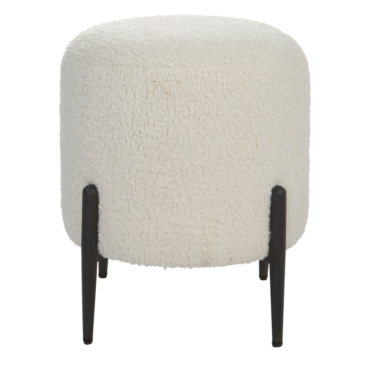 Arles Shearling Ottoman - White / Black by Uttermost - View 1