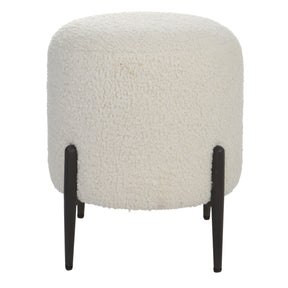 Arles Shearling Ottoman - White / Black by Uttermost - View 1