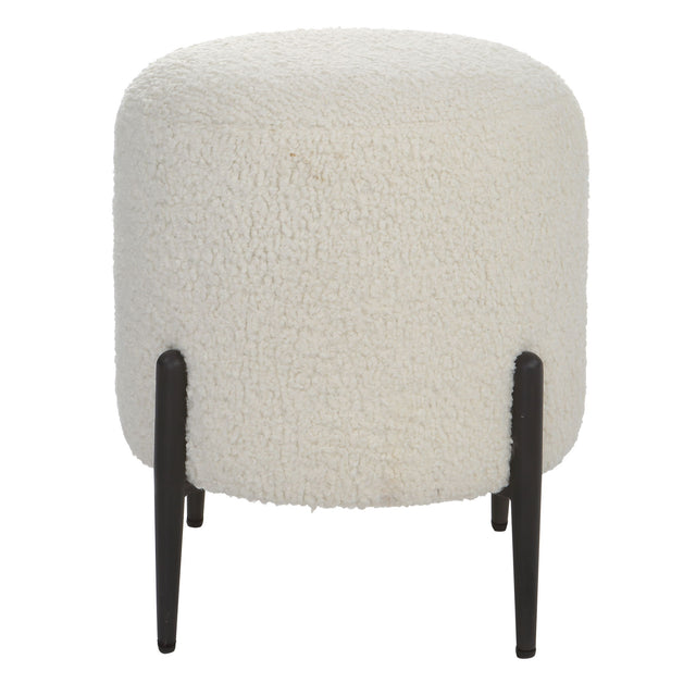 Arles Shearling Ottoman - White / Black by Uttermost - View 1