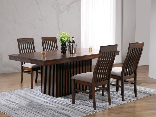 Briarwood 5 - piece Rectangular Dining Set with Removable Extension Leaf Mango Oak | Coaster | Home Elegance USA