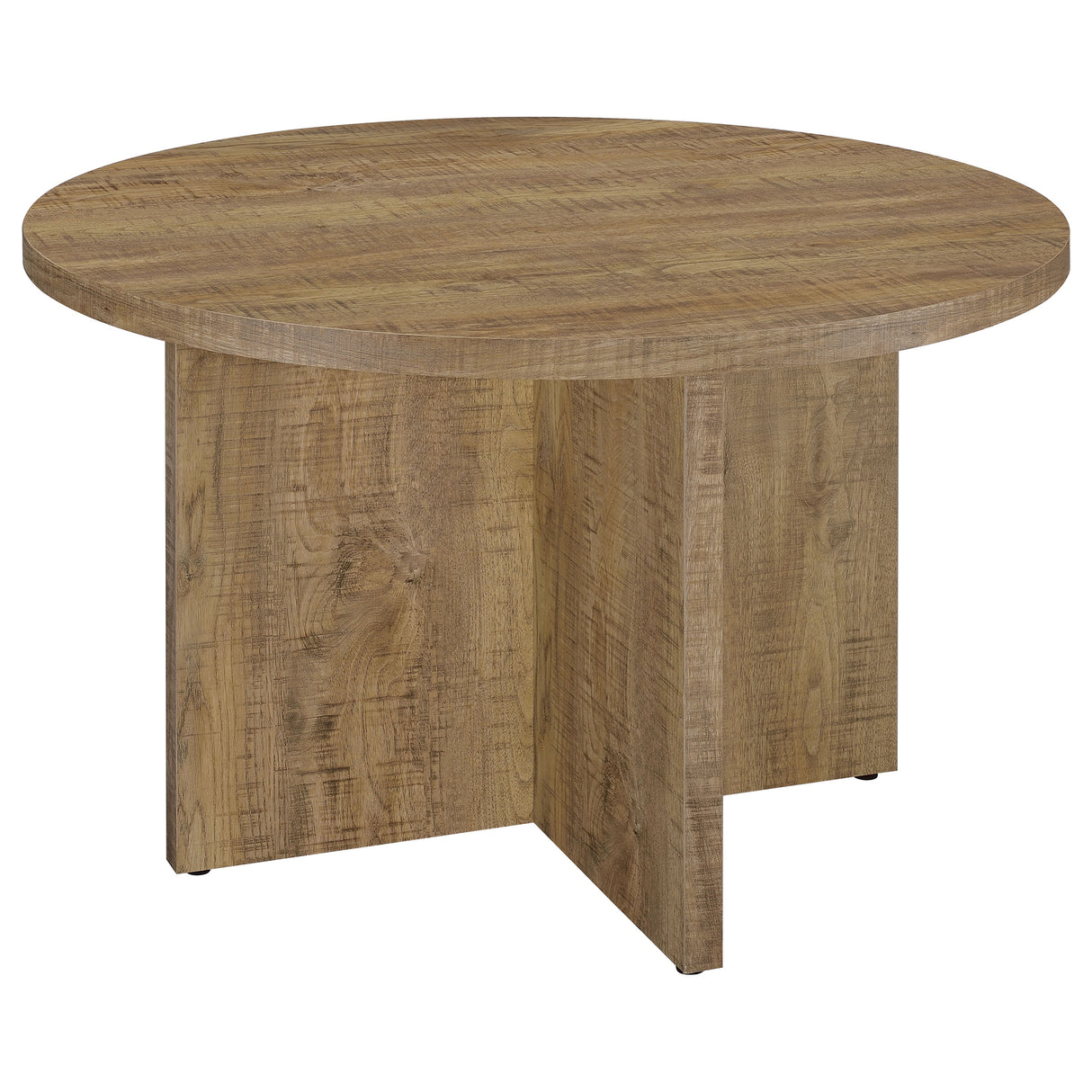 Dining Table - Jamestown Round Engineered Wood Dining Table with Decorative Laminate Mango Brown