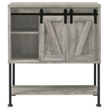 Bar Cabinet - Claremont Sliding Door Bar Cabinet with Lower Shelf Grey Driftwood