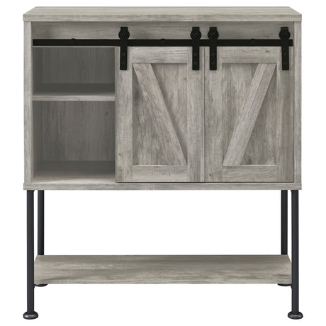 Bar Cabinet - Claremont Sliding Door Bar Cabinet with Lower Shelf Grey Driftwood