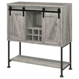 Bar Cabinet - Claremont Sliding Door Bar Cabinet with Lower Shelf Grey Driftwood
